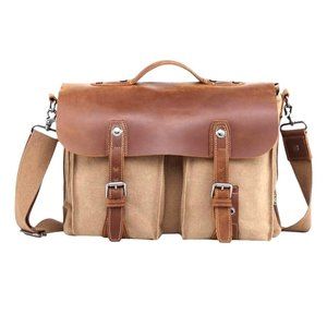TSD Brand Hudson Canvas Messenger Bag - New With Defects